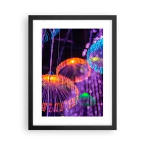 Plakat w czarnej ramie - Świetlna fontanna - 30x40 cm