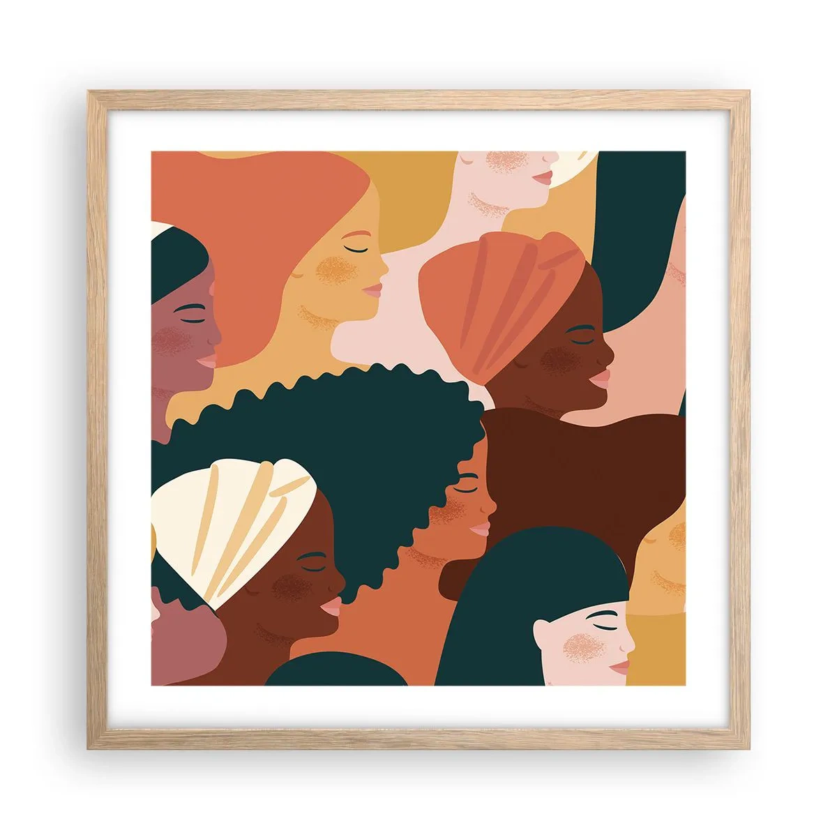 Plakat w ramie jasny dąb - Tylko kobiecość - 50x50 cm