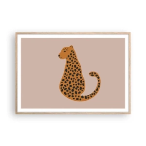 Plakat w ramie jasny dąb - Panterka to modny wzór - 100x70 cm
