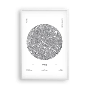 Plakat w białej ramie - Anatomia Paryża - 61x91 cm
