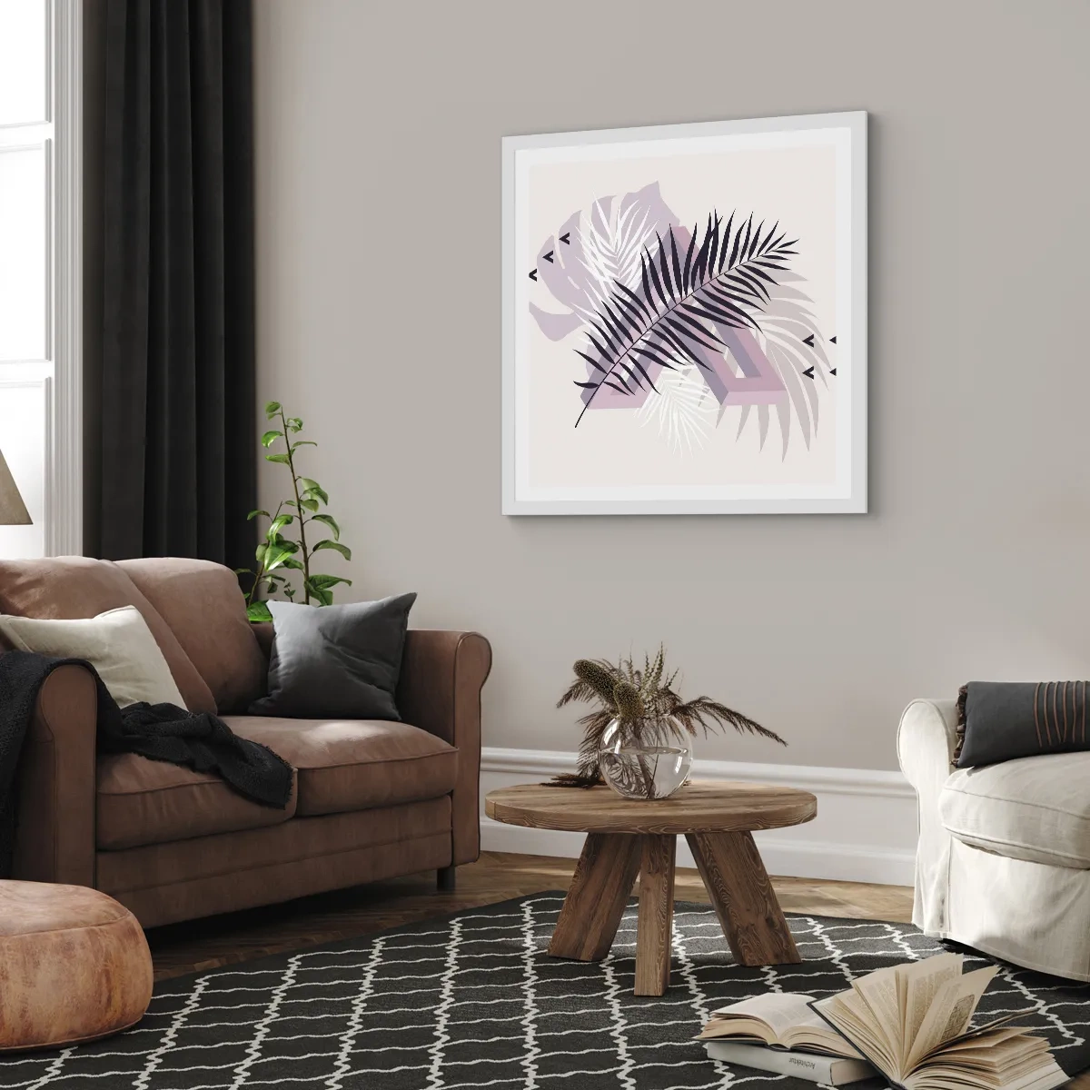 Plakat w białej ramie - Cień cienia - 40x40 cm