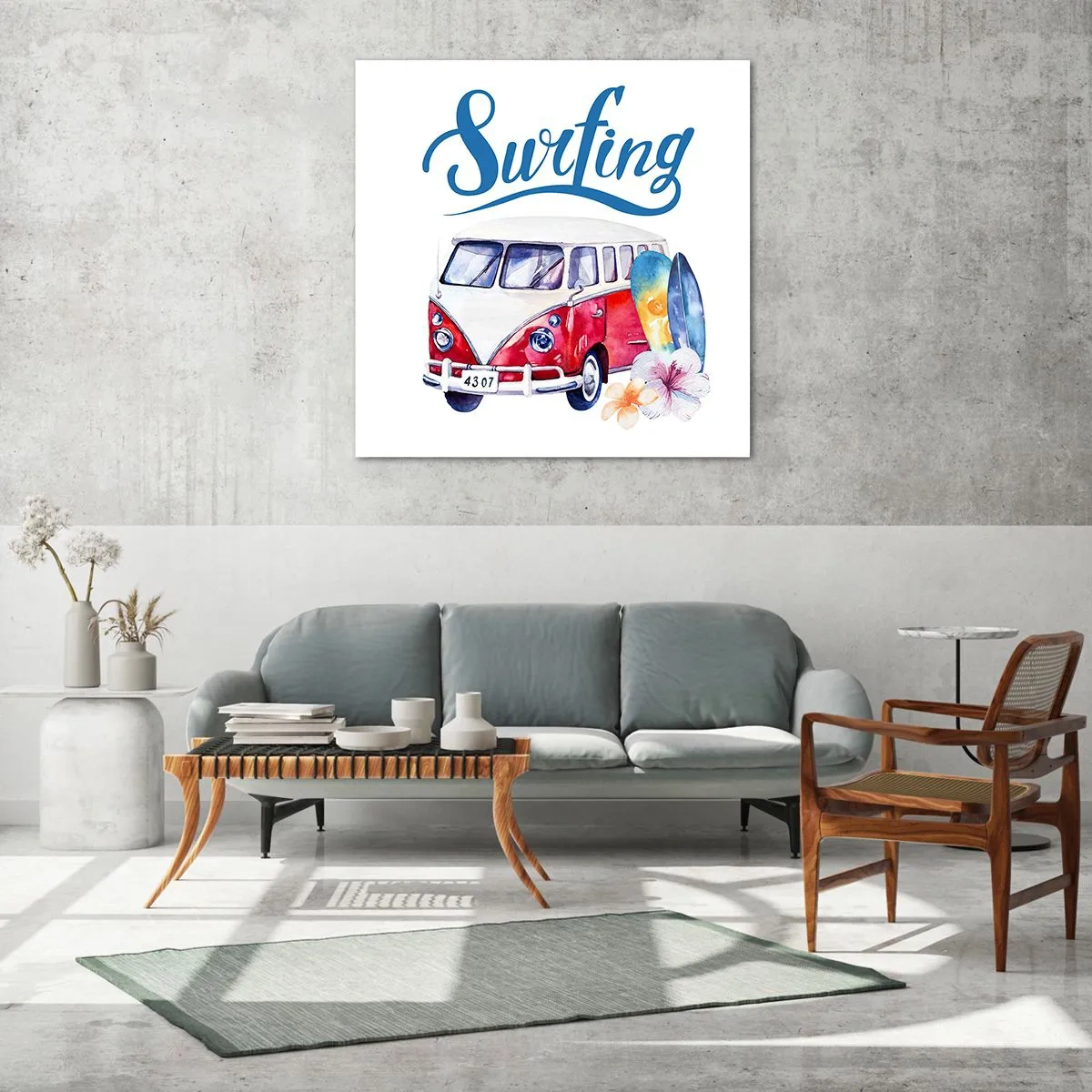 Obraz na szkle - Ogórek - klasyk dla surfera - 70x70 cm