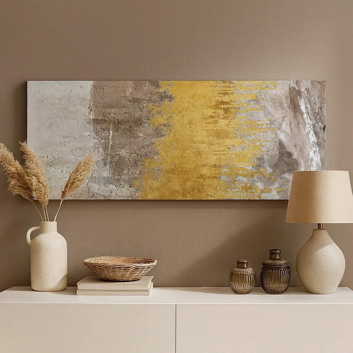 Obraz na płótnie - Złocisty podmuch - 30x30 cm