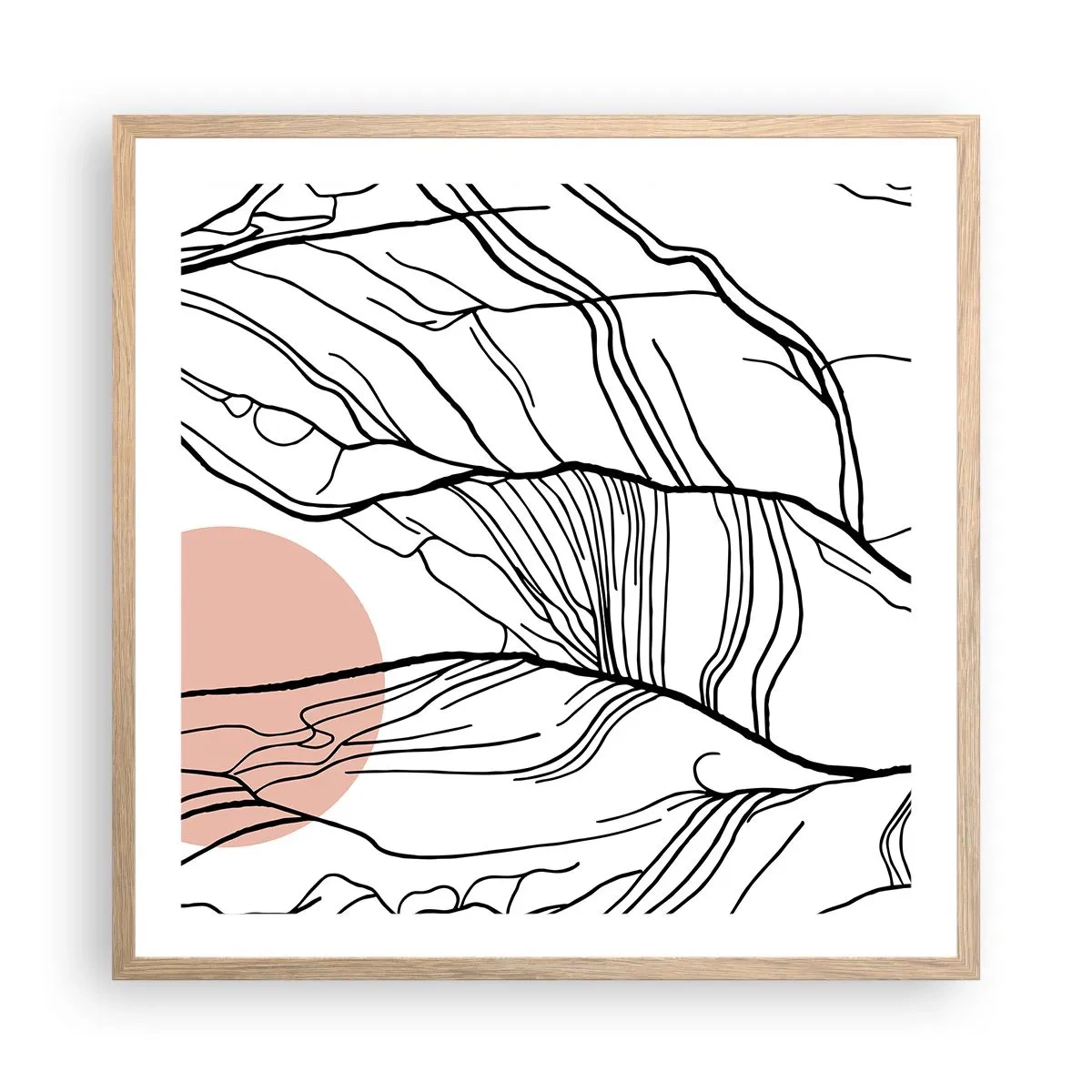 Plakat w ramie jasny dąb - W sieci gałązek - 60x60 cm