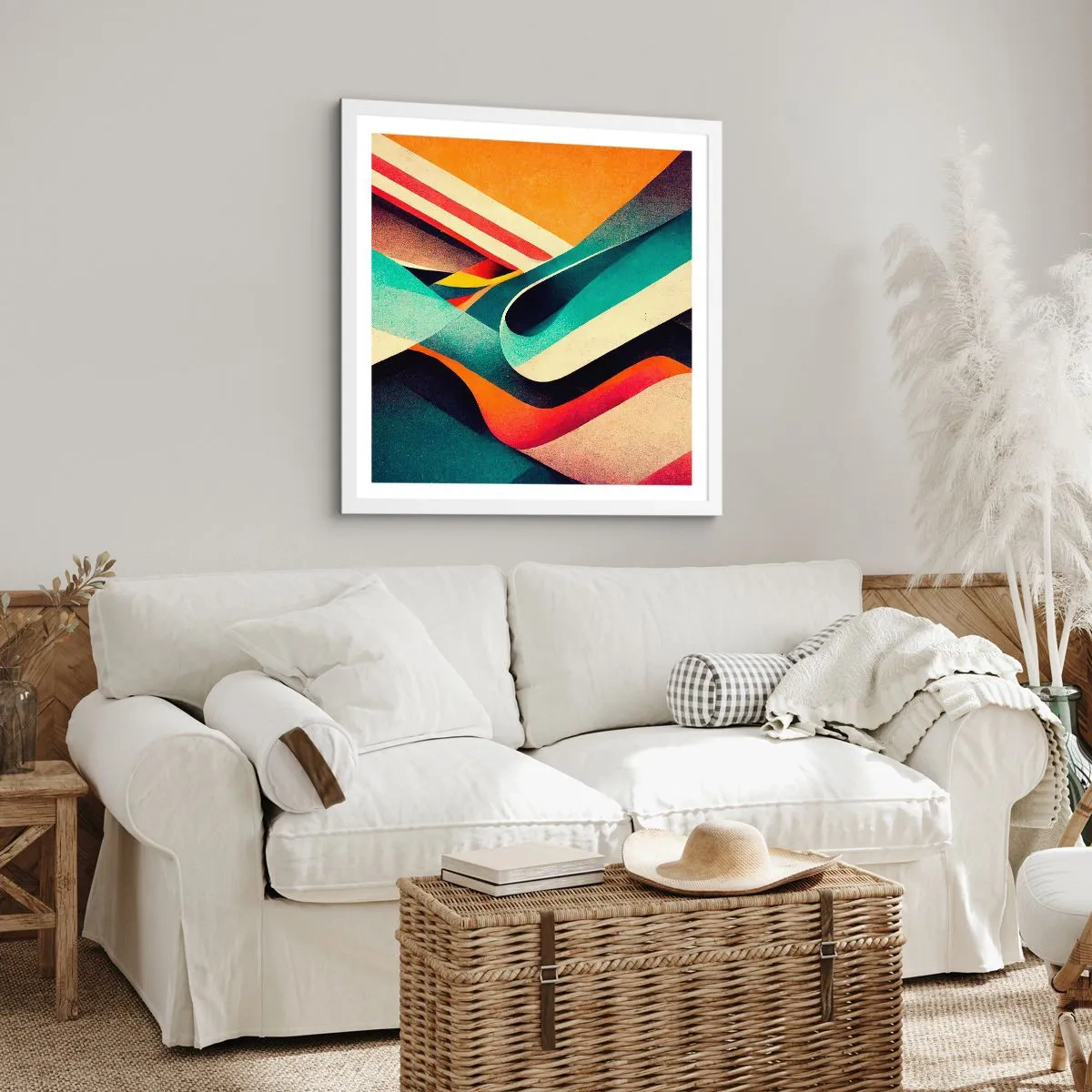 Plakat w białej ramie - Kompozycja intensywna - 60x60 cm