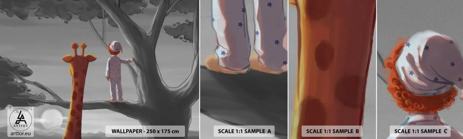 Fototapeta Próbka Standard Eco - To się naprawdę dzieje - Żyrafa, Dziecięcy, Sen - 100x30 cm