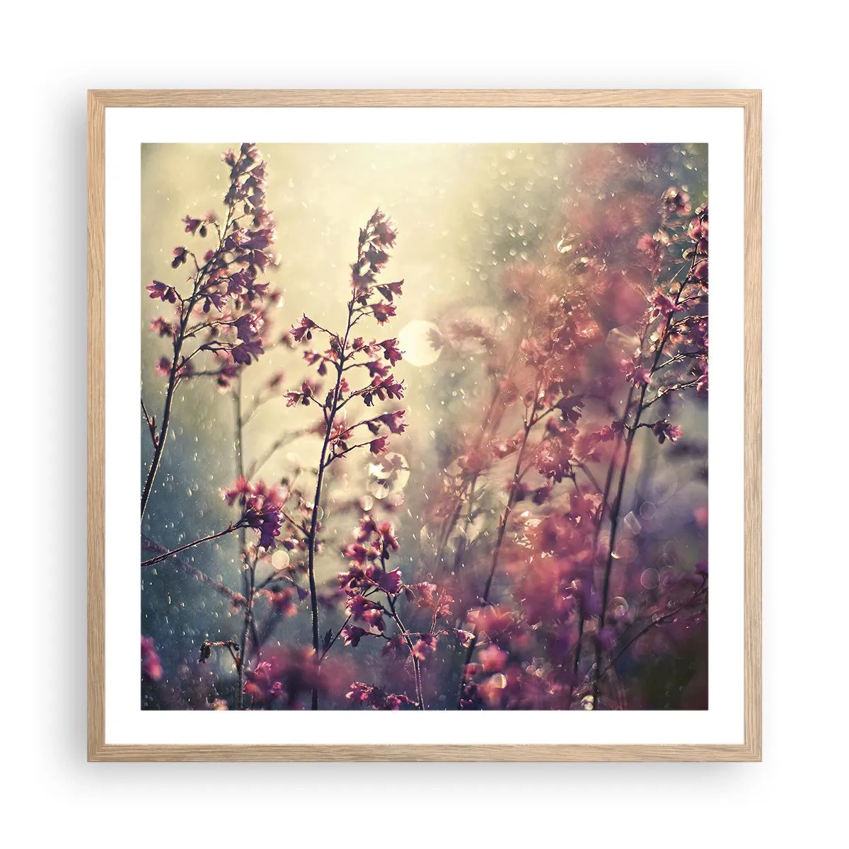 Plakat w ramie jasny dąb - Tajemniczy ogród - 60x60 cm