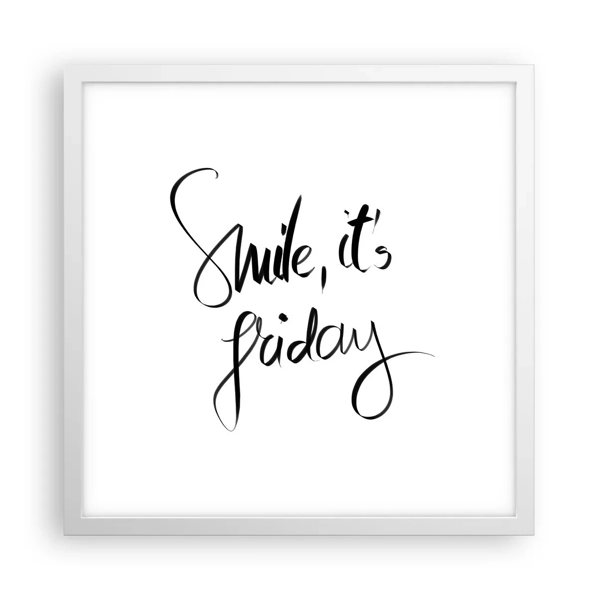 Plakat w białej ramie - Prawdziwa radość - 40x40 cm