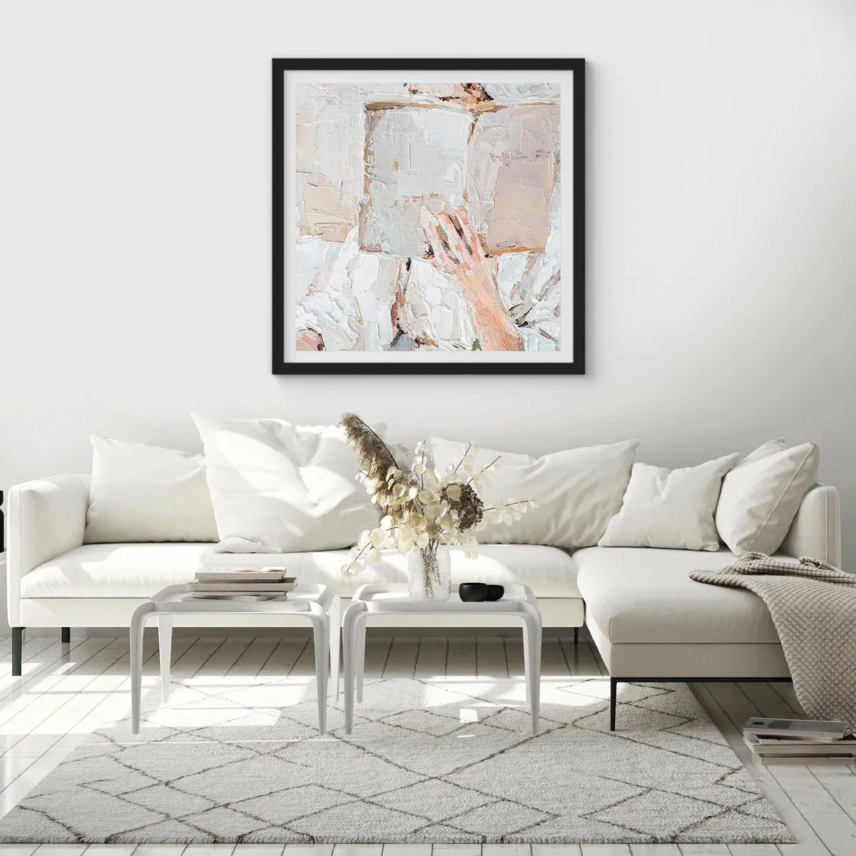 Plakat w czarnej ramie - W innym świecie - 30x30 cm