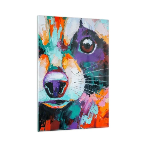 Obraz na szkle - Kolorowy portret szopa w stylu malarstwa ekspresyjnego - 80x120cm - Tylko dobre emocje - Nowoczesna dekoracja ścienna do salonu i sypialni ARTTOR