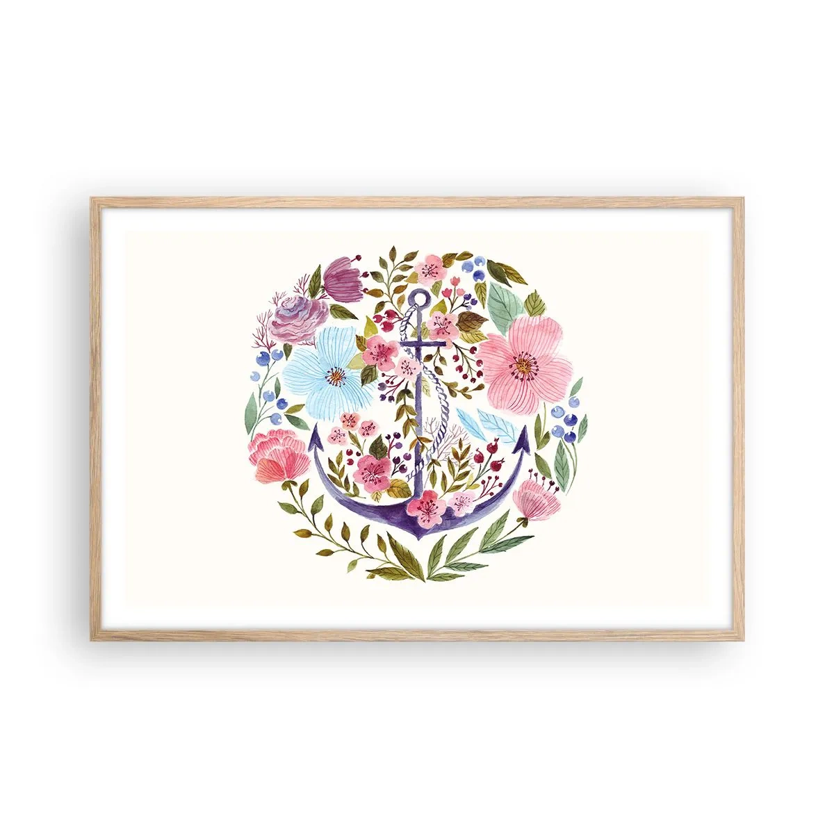 Plakat w ramie jasny dąb - Dobry sen żeglarza - 91x61 cm