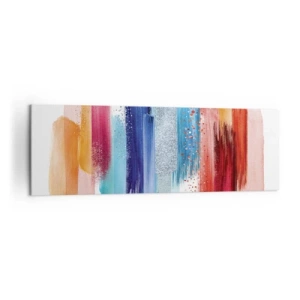 Obraz na płótnie - Kolorowe pociągnięcia pędzlem na białym tle - 160x50cm - W górę i w dół  - Nowoczesna dekoracja ścienna do salonu i sypialni ARTTOR