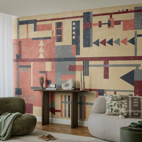 Fototapeta Samoprzylepna Deluxe Sticker - Kombinacja pionów i poziomów - Abstrakcja, Sztuka, Nowoczesny Wzór - 150x105 cm