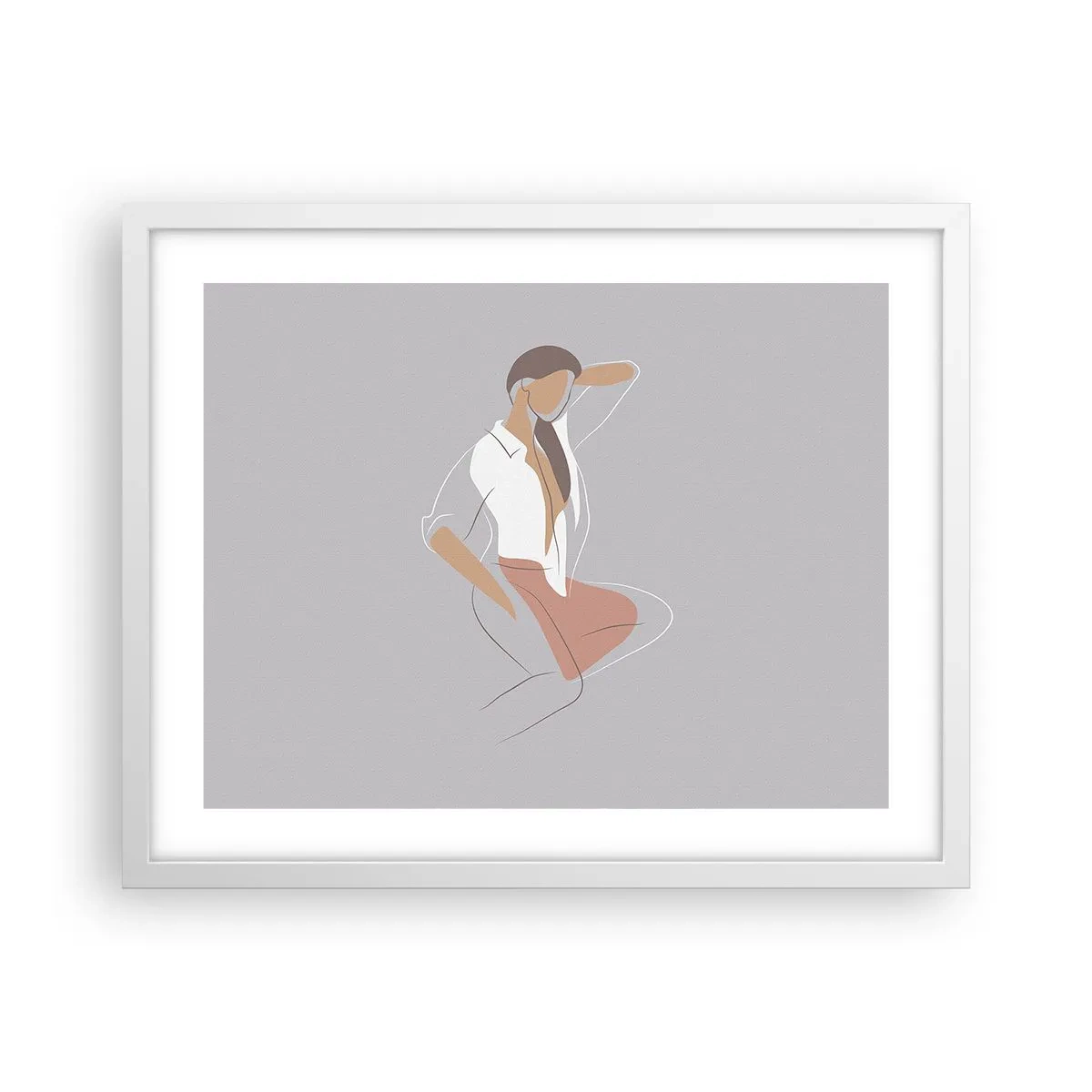 Plakat w białej ramie - Zarys wdzięku - 50x40 cm