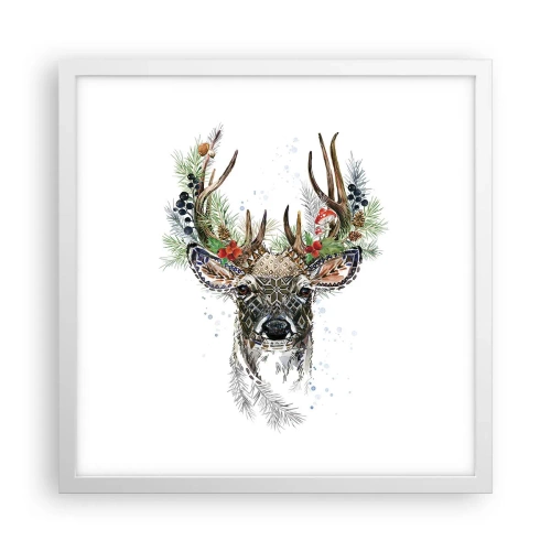 Plakat w białej ramie - W świątecznej szacie - 40x40 cm