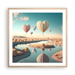 Plakat w ramie jasny dąb - Miłość pozwala wznieść się - 60x60 cm