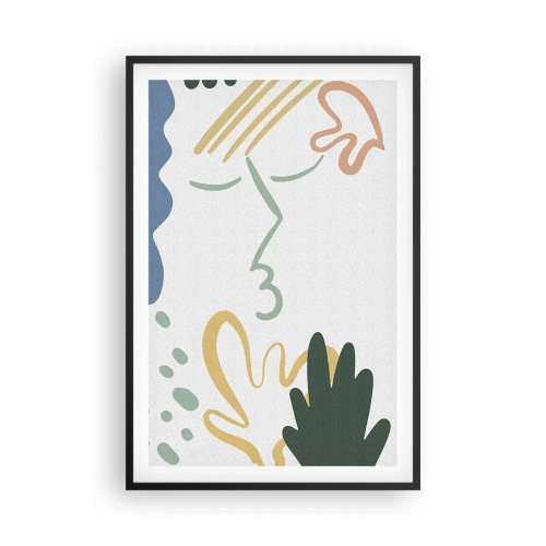 Plakat w czarnej ramie - Pocałunek kwiatów - 61x91 cm