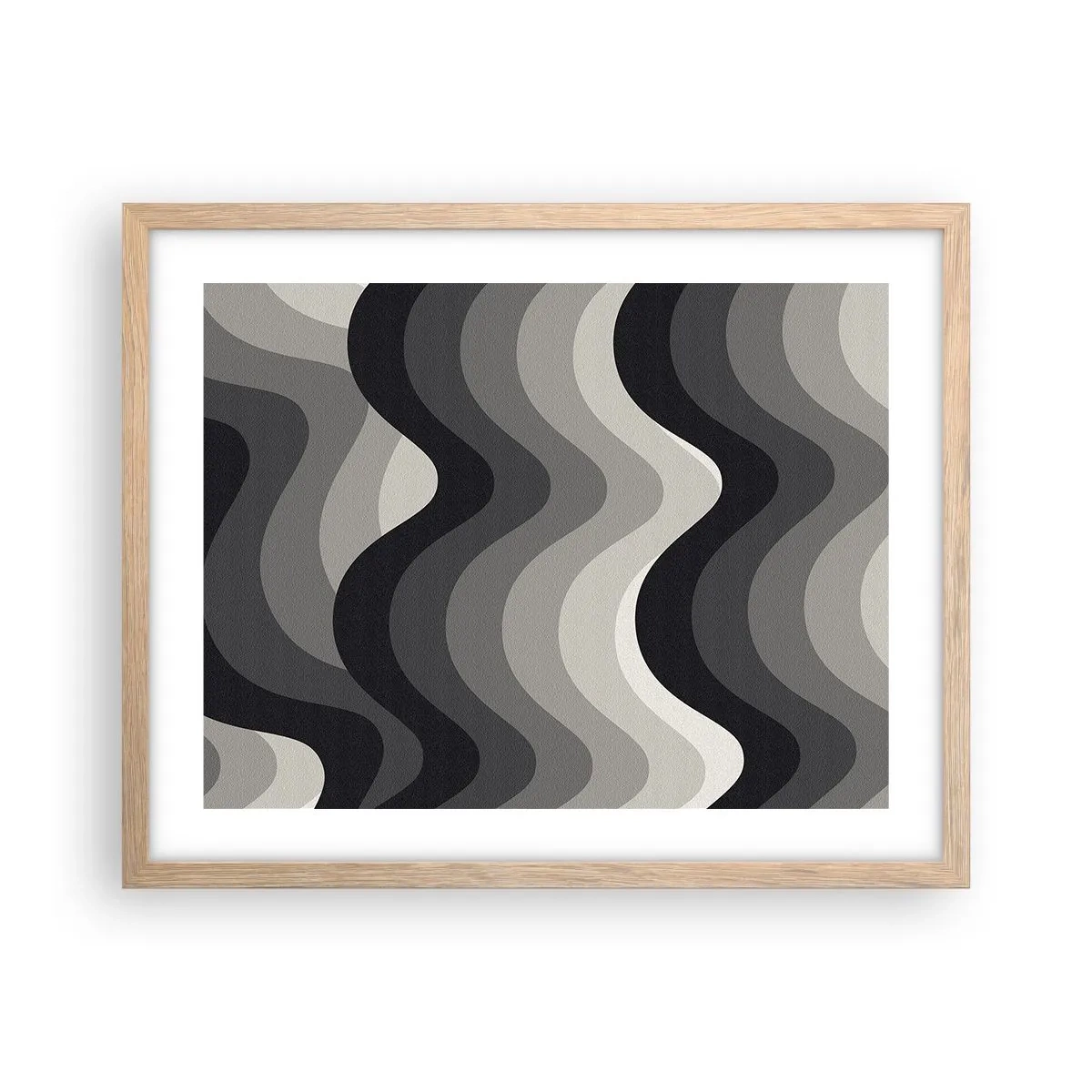 Plakat w ramie jasny dąb - Fala za falą - 50x40 cm