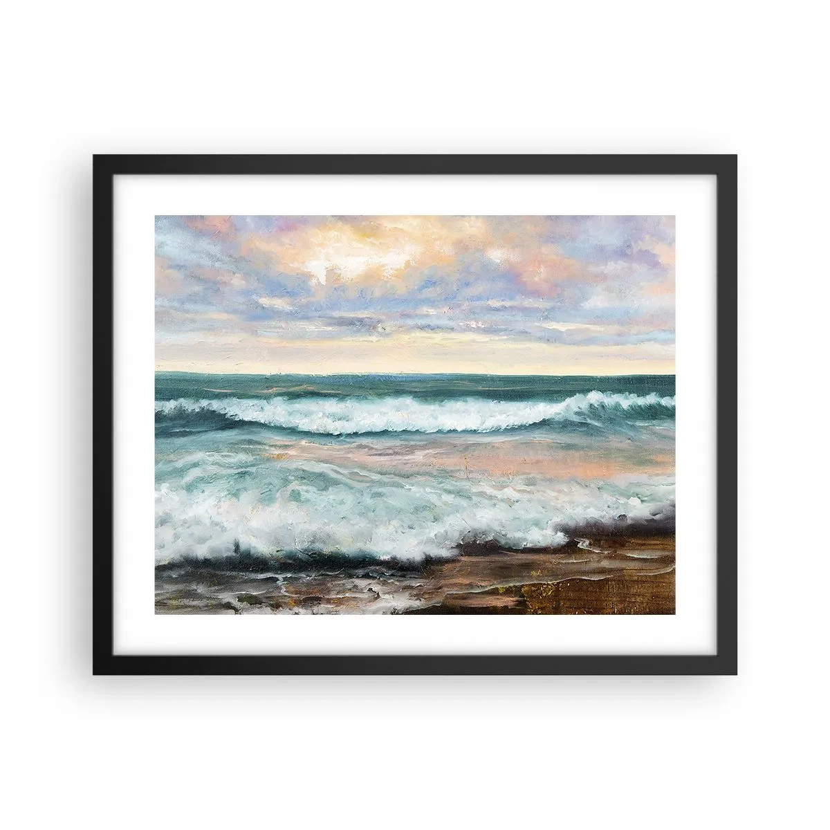 Plakat w czarnej ramie - Tutaj wygładzisz duszę - 50x40 cm