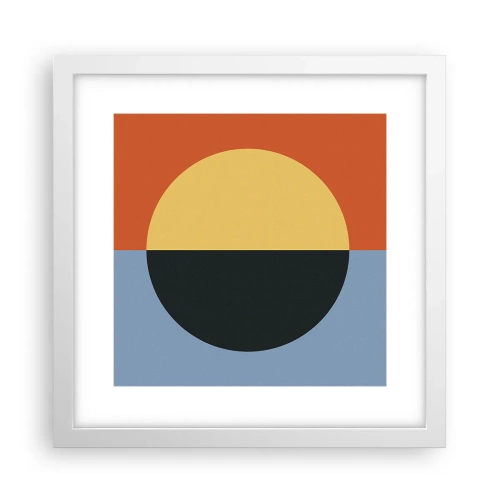 Plakat w białej ramie - Kompozycja ciepła i chłodu - 30x30 cm