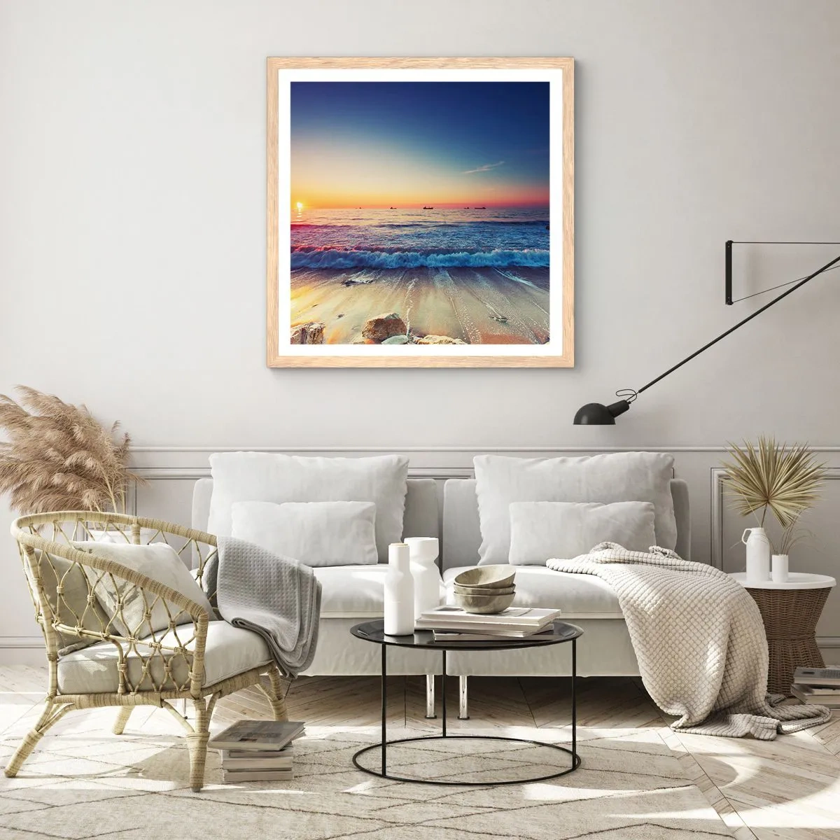 Plakat w ramie jasny dąb - A co za horyzontem? - 40x40 cm