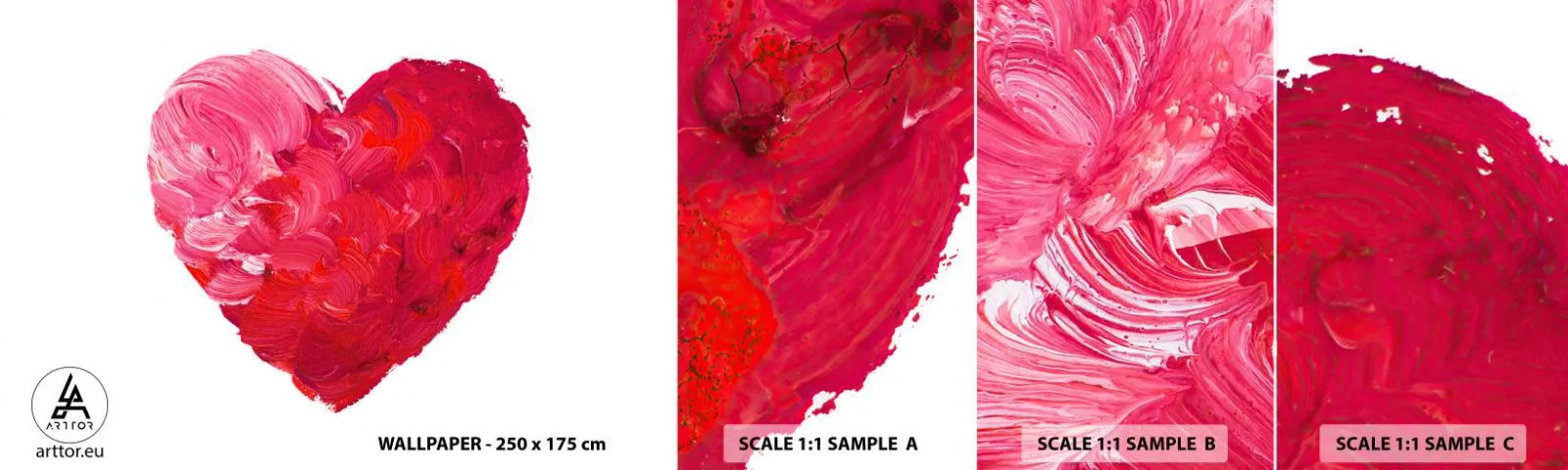 Fototapeta Próbka Standard Eco - All you need is love - Abstrakcja, Czerwone Serce, Symbol Miłości - 100x30 cm