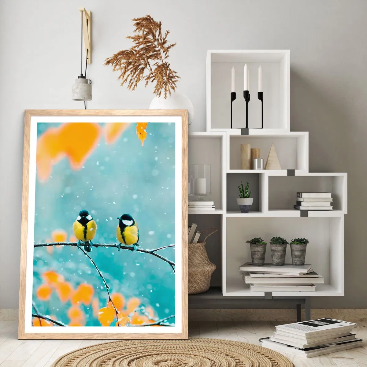 Plakat w ramie jasny dąb - Ptasie plotki - 50x70 cm