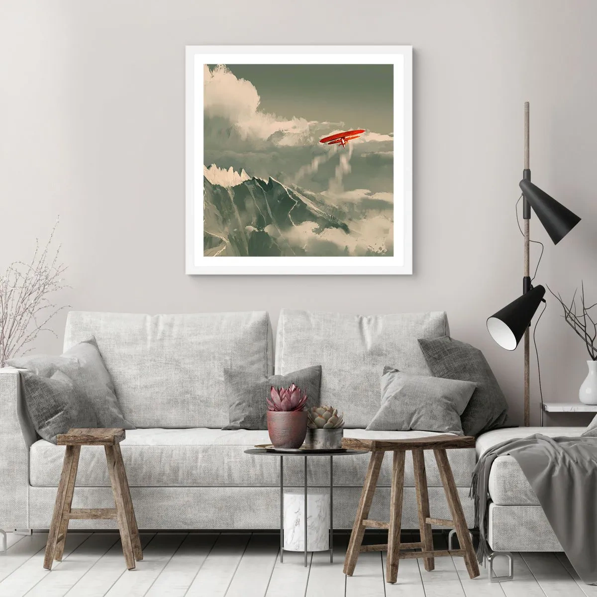 Plakat w białej ramie - Nieustraszony pionier - 30x30 cm