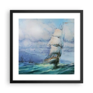 Plakat w czarnej ramie - Pomyślnych wiatrów - 40x40 cm