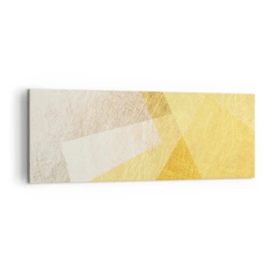 Obraz na płótnie - Geometryczne formy w złotych i jasnych odcieniach - 140x50cm - Pogoda geometrii - Nowoczesna dekoracja ścienna do salonu i sypialni ARTTOR