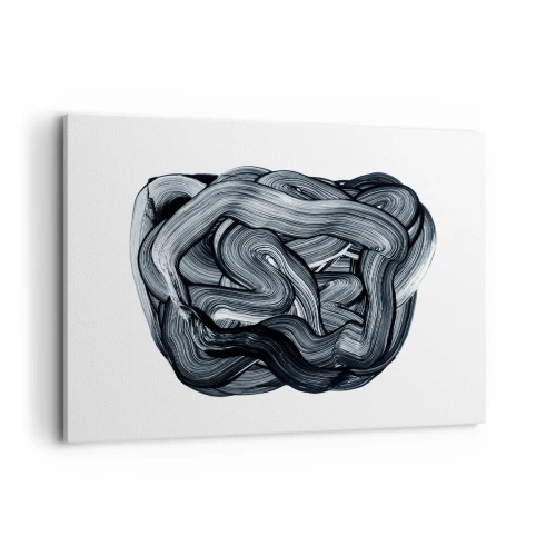 Obraz na płótnie - Abstrakcyjna kompozycja w odcieniach szarości - 100x70cm - To nie takie proste - Nowoczesna dekoracja ścienna do salonu, kuchni i sypialni ARTTOR