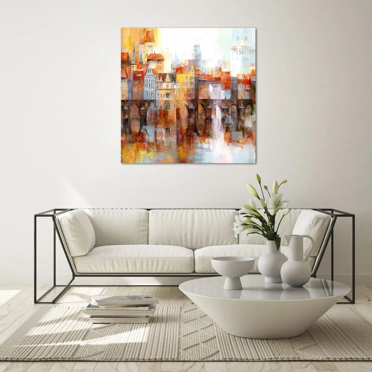 Obraz na szkle - Pod mostem też pięknie - 60x60 cm