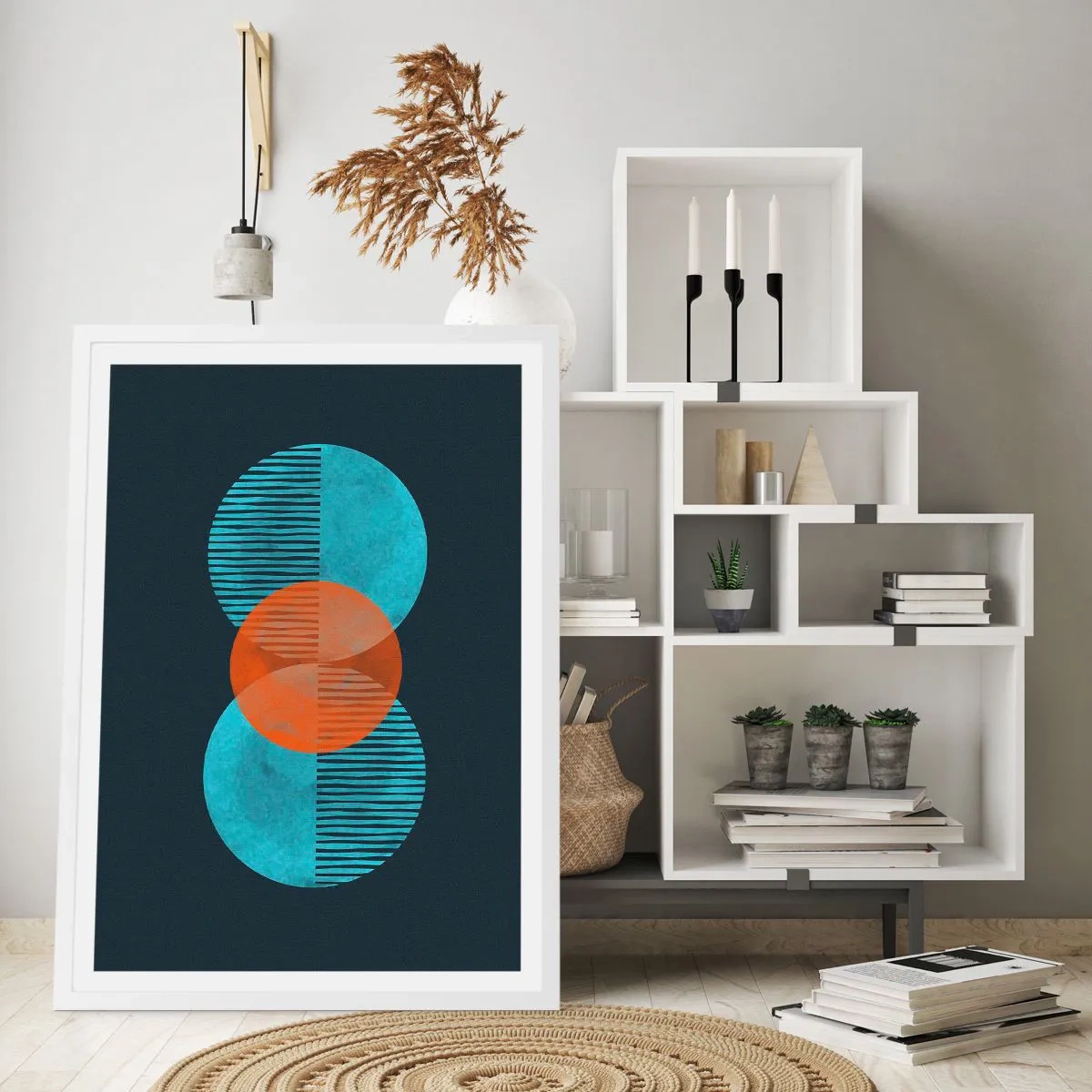 Plakat w białej ramie - Kompozycja symetryczna - 70x100 cm