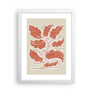 Plakat w białej ramie - Ludowo i koralowo - 30x40 cm