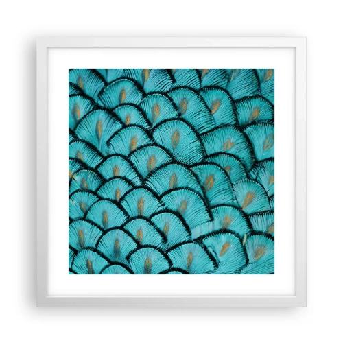 Plakat w białej ramie - Wielka gala piór - 40x40 cm