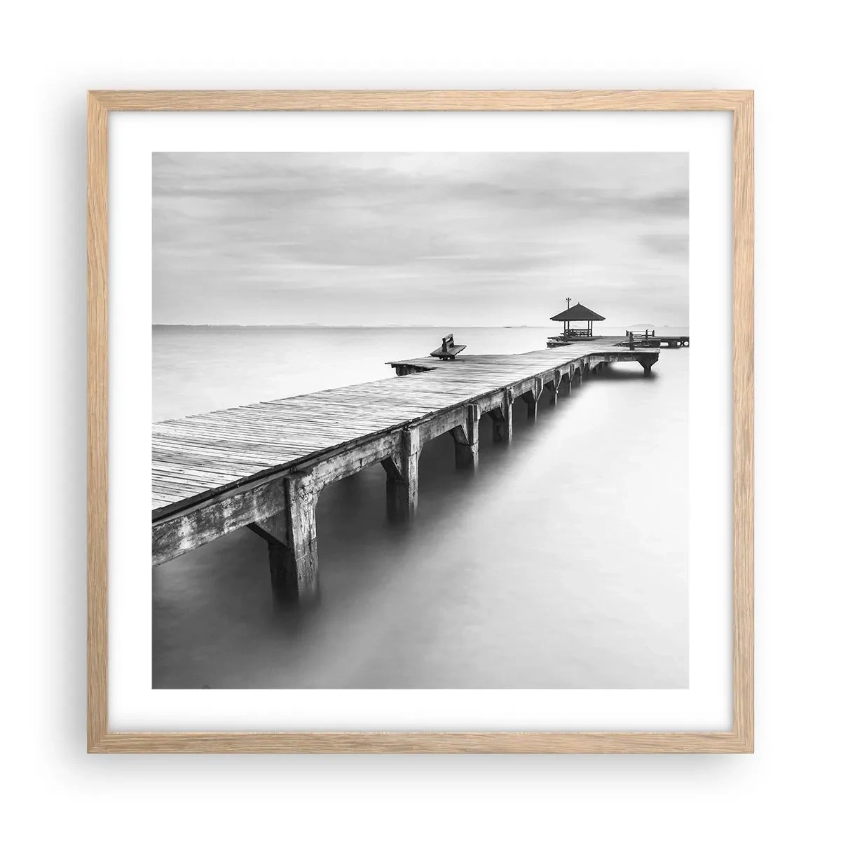 Plakat w ramie jasny dąb - W siną dal - 50x50 cm