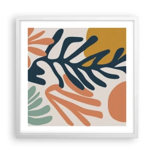 Plakat w białej ramie - Koralowe morza - 50x50 cm