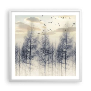 Plakat w białej ramie - Duchy lasu - 60x60 cm