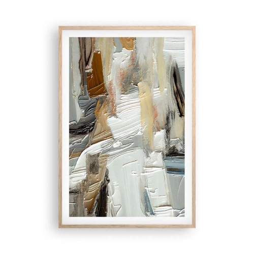 Plakat w ramie jasny dąb - Barwne nawarstwienia - 61x91 cm
