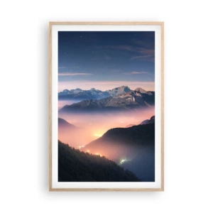 Plakat w ramie jasny dąb - Światło w dolinach - 61x91 cm