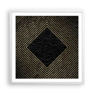 Plakat w białej ramie - Geometria w stylu glamour - 60x60 cm