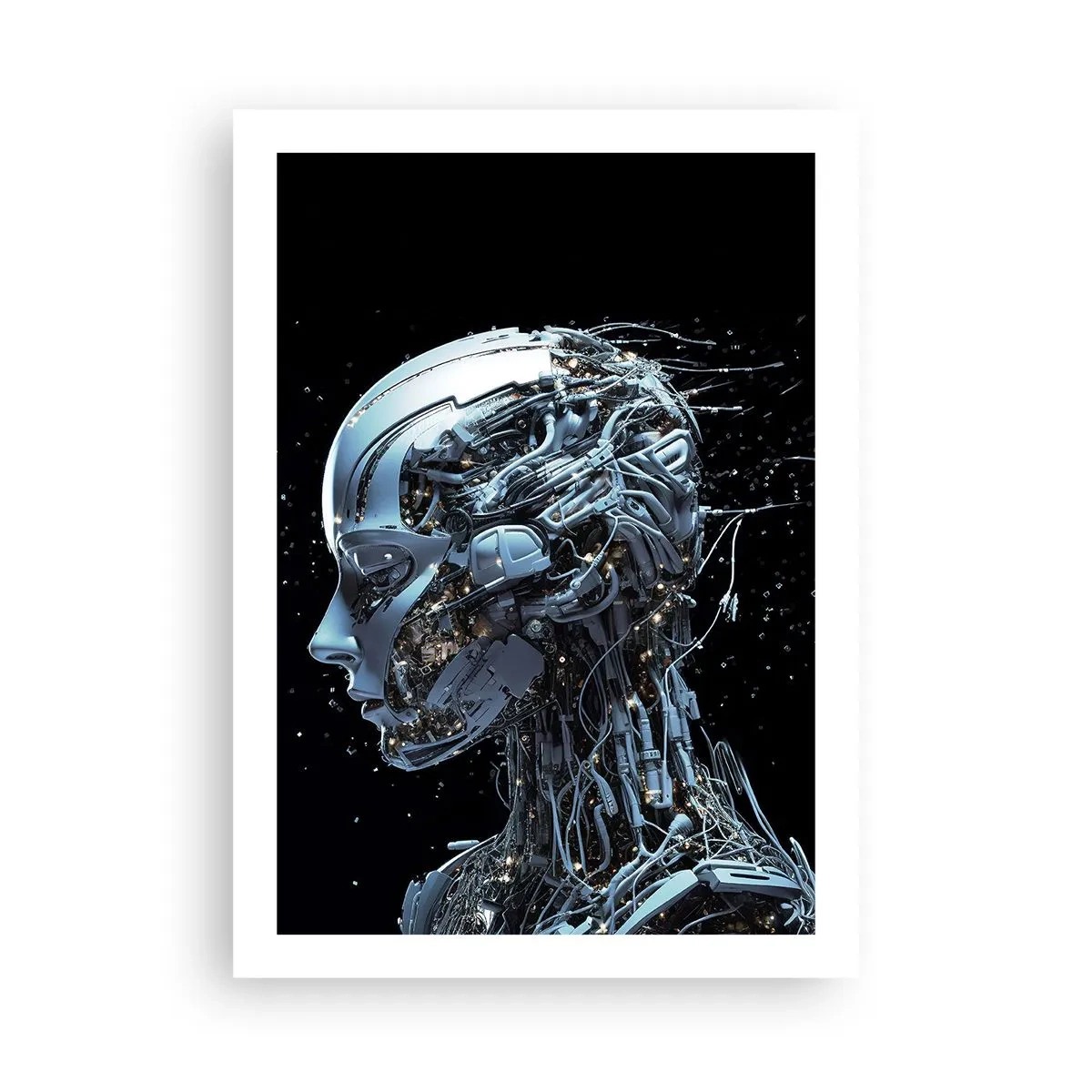 Plakat - Cybernetyczna postać w futurystycznym stylu - 50x70cm - Technologia jest kobietą - Nowoczesna dekoracja ścienna do salonu, kuchni i sypialni ARTTOR