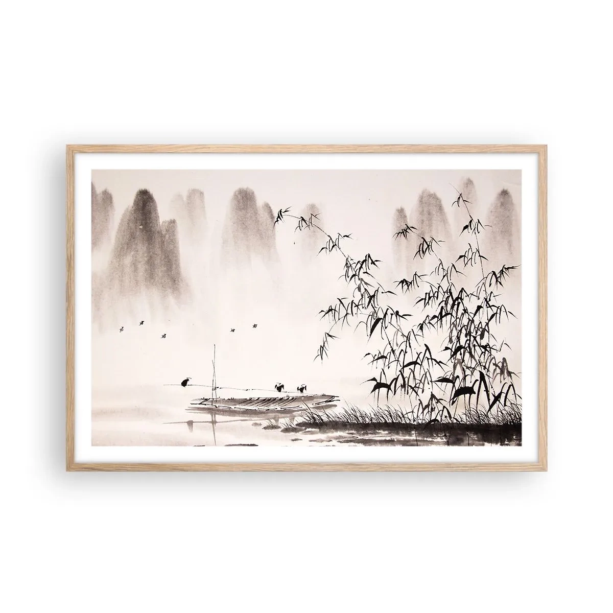 Plakat w ramie jasny dąb - Cisza ryżowych pól - 91x61 cm