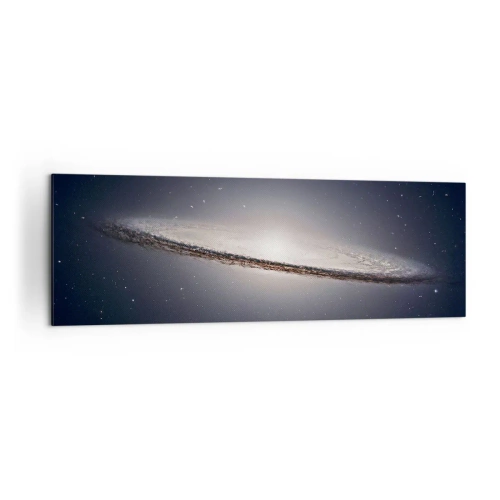 Obraz na płótnie - Spiralna galaktyka na tle gwiaździstego kosmosu - 160x50cm - Dawno temu w odległej galaktyce… - Nowoczesna dekoracja ścienna do salonu i sypialni ARTTOR