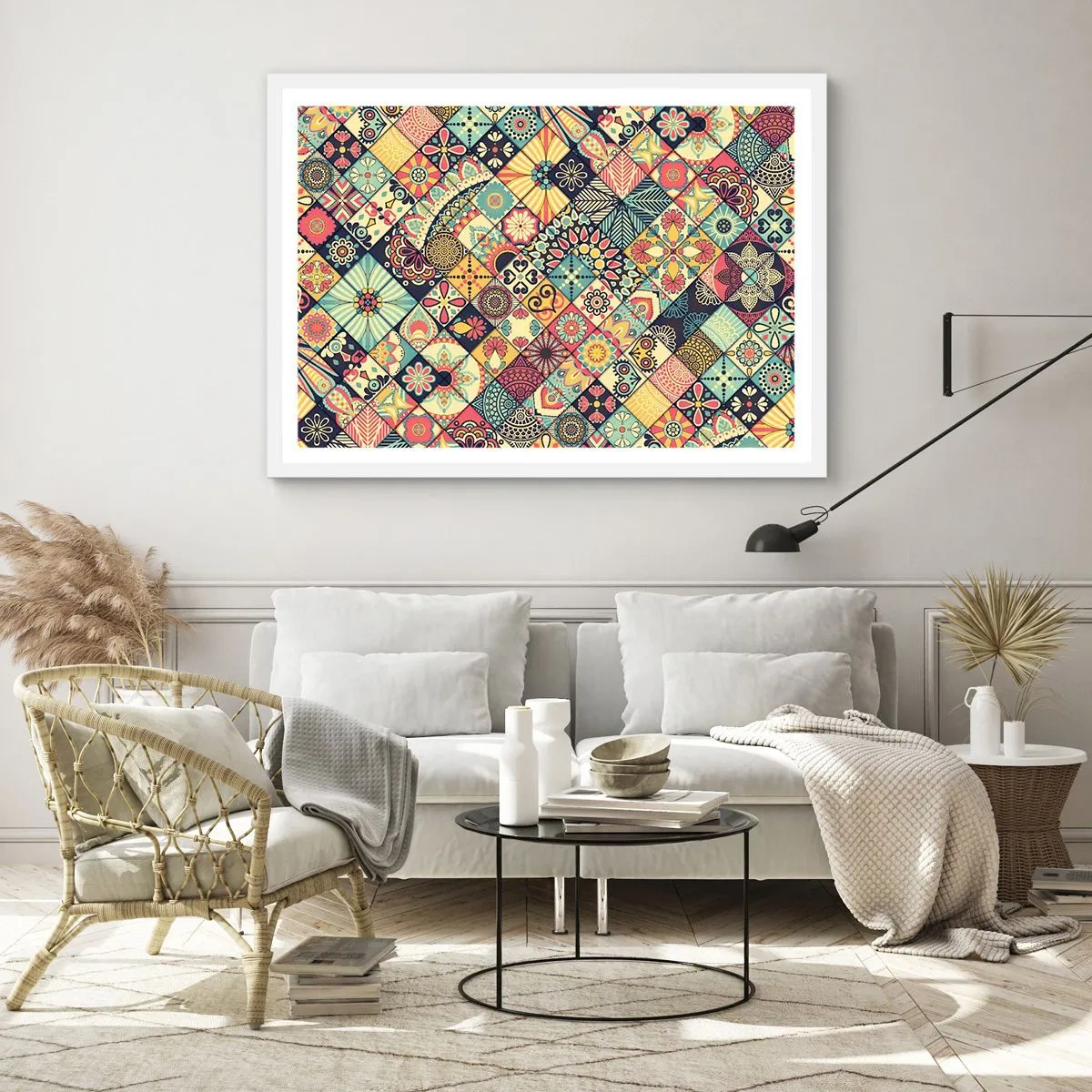 Plakat w białej ramie - Marokańskie klimaty - 100x70 cm