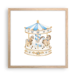 Plakat w ramie jasny dąb - Słodkie dzieciństwo - 40x40 cm