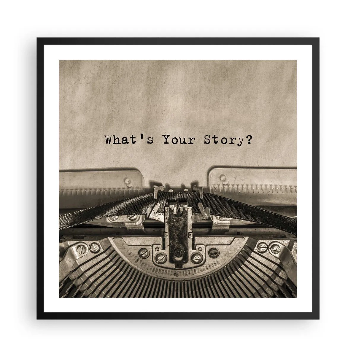 Plakat w czarnej ramie - Opowiedz mi - 60x60 cm