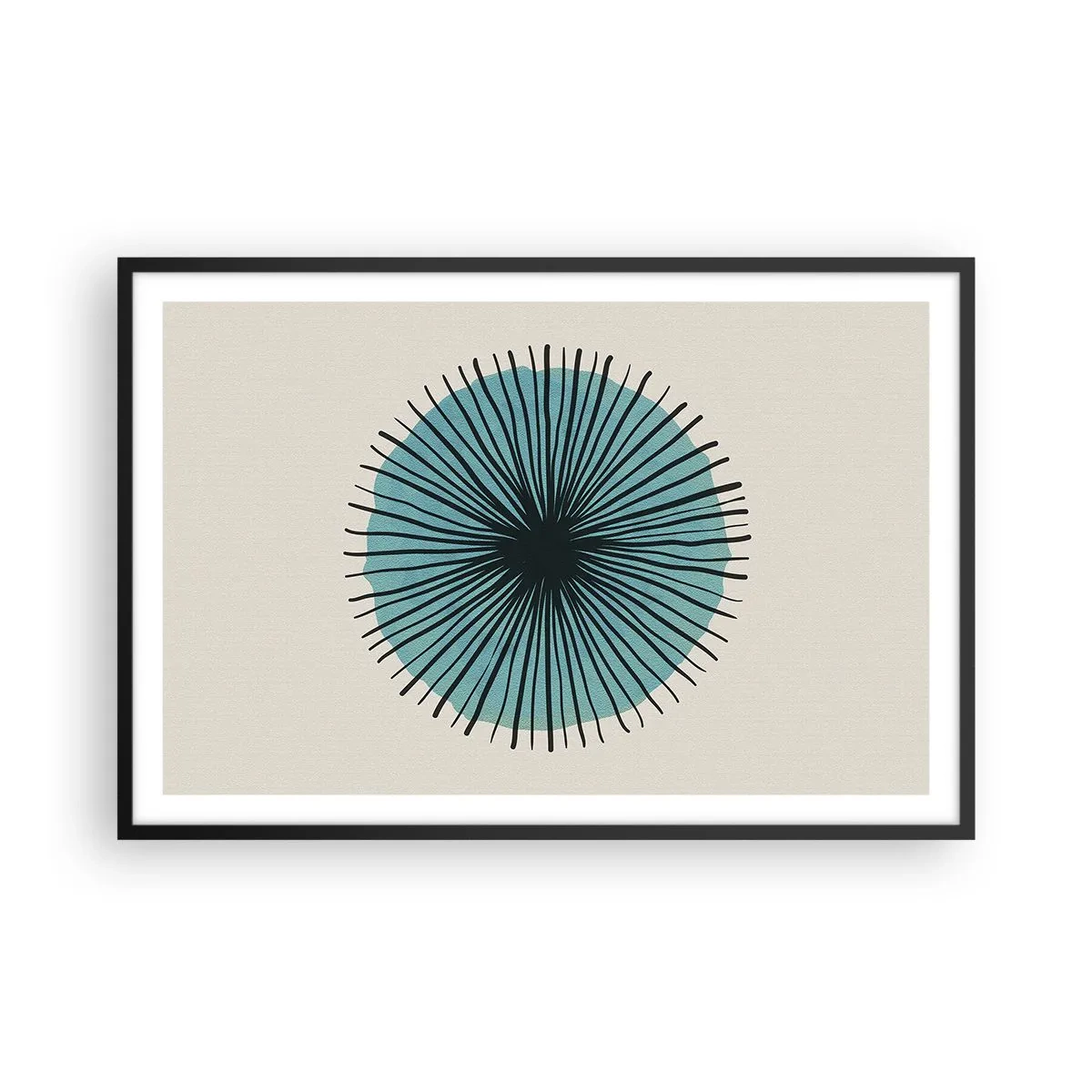 Plakat w czarnej ramie - Promieniście na błękicie - 91x61 cm