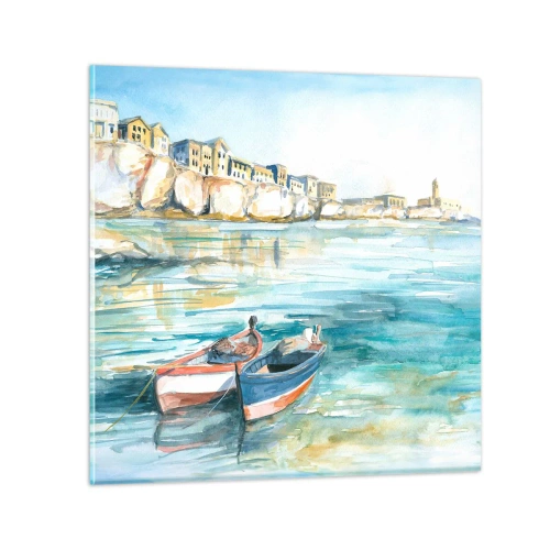 Obraz na szkle - Pejzaż w lazurze - 60x60 cm