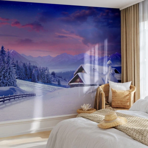 Fototapeta Premium Sand - Cicha noc - Krajobraz, Zima, Alpy - 250x175 cm